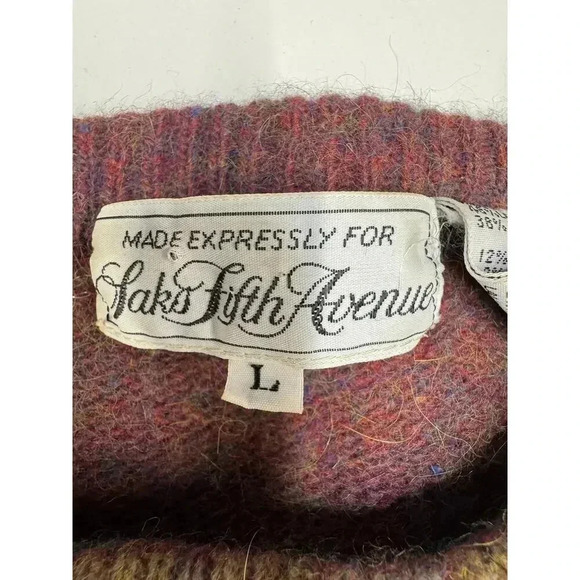 Vintage Made For Saks Fifth Avenue Striped Lambs Wool/Rabbit Hair/Angora Sweater - Picture 10 of 14